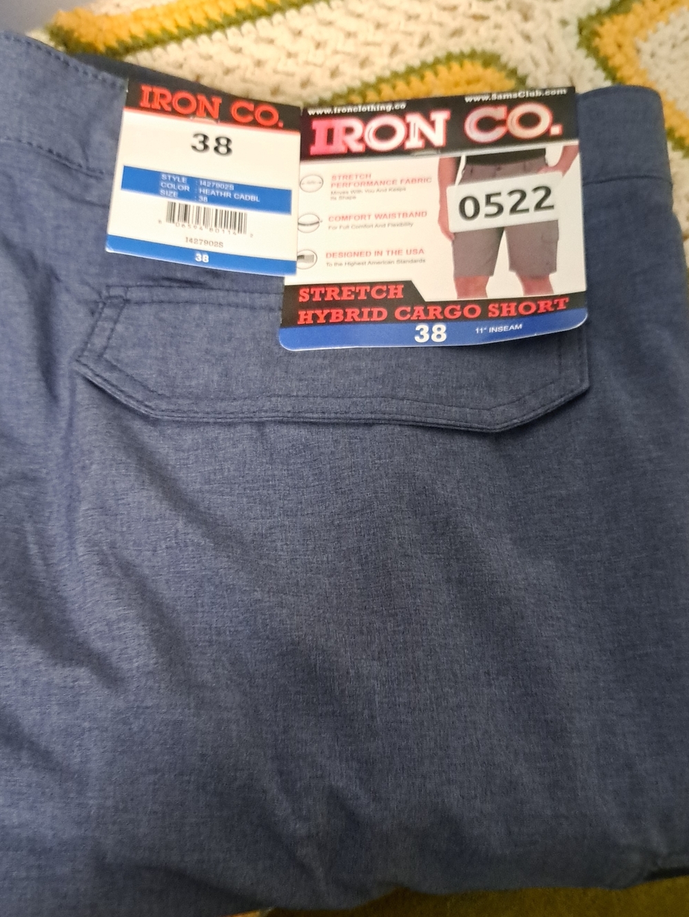 Iron Co. Stretch Hybrid Cargo Shorts - Navy Blue